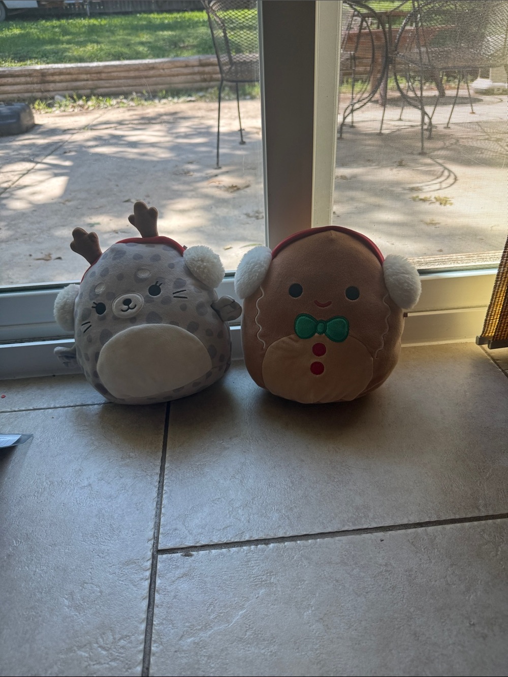 Holiday Plush Pair - Reindeer and Gingerbread Squishmallows Style